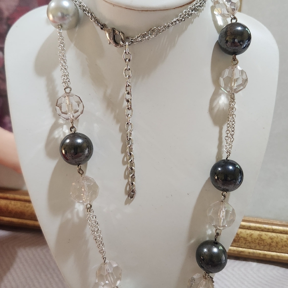 Long Beaded Statement Neckla E - image 3